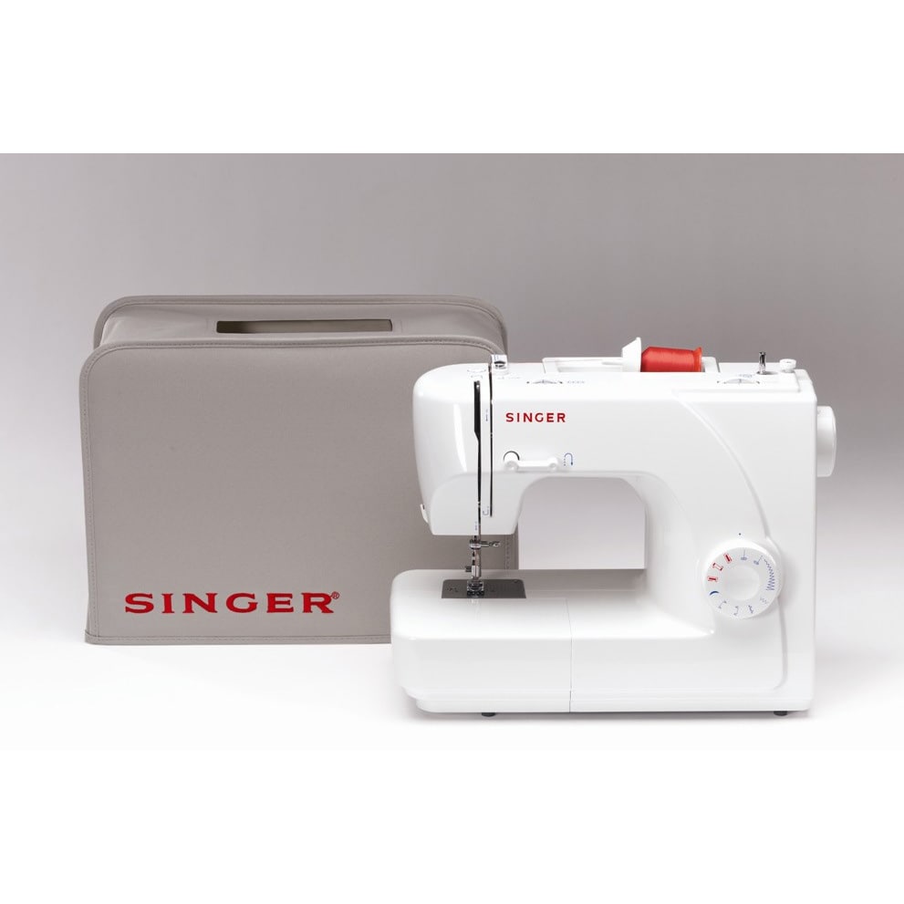 Singer 1507 White Eight stitch Mechanical Sewing Machine With Cover