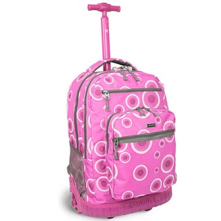 J World 'Sundance' Pink Target 19.5-inch Rolling Backpack with Laptop ...