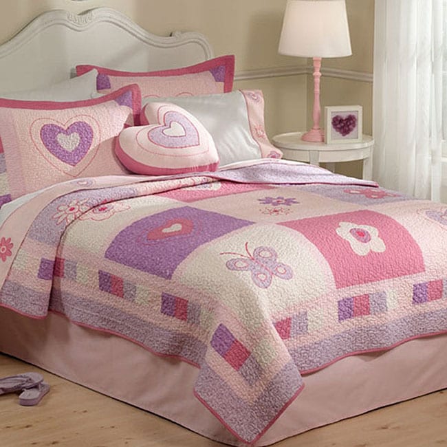 Spring Hearts 3 piece Quilt Set