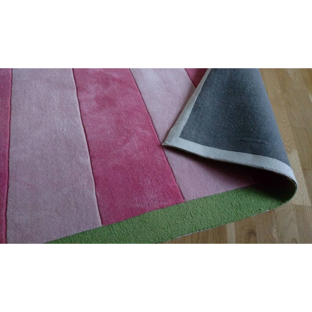 Stripes Rugby Pink Kids Rug - 5' x 8'