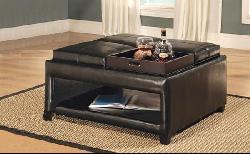 Bicast Leather Storage Ottoman With Trays Free Shipping Today Thumbnail Bicast Leather Storage Ottoman With Trays