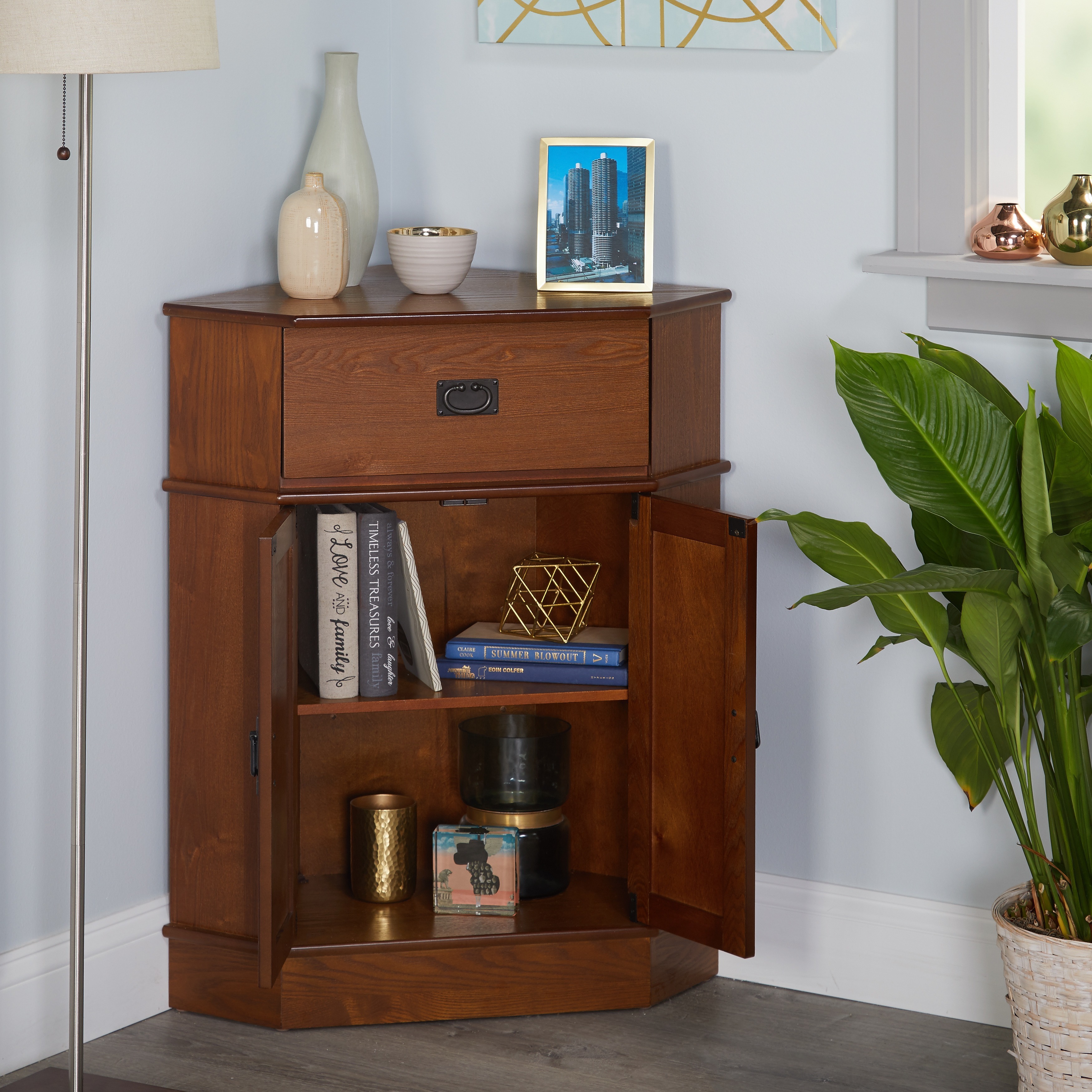 Shop Simple Living Mission Corner Cabinet On Sale Free