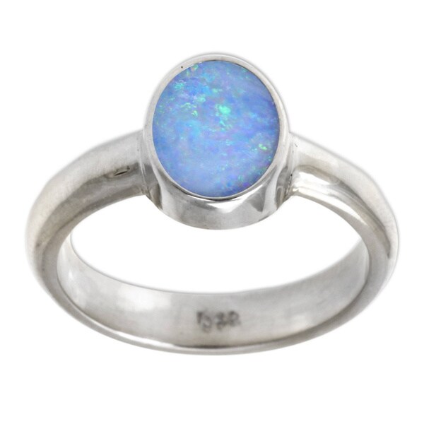 Shop Handmade Opal 'Intensity' Solitaire Sterling Silver Ring ...