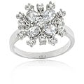 Icz Stonez Sterling Silver Cubic Zirconia Snowflake Ring