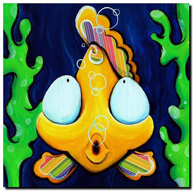 Sylvia Masek 'Fish Bubbles' Gallery-wrapped Canvas Art