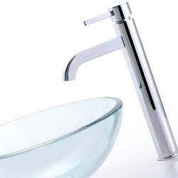 Shop Kraus Glass Vessel Sink With Single Hole Single Handle Ramus