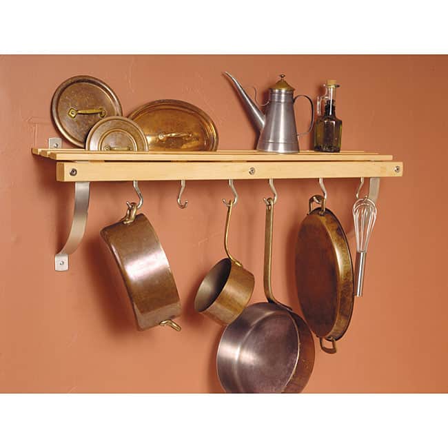 J.K. Adams Wall-Mounted Pot Rack, Maple
