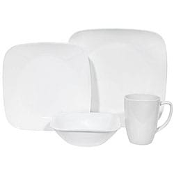 Corelle Square Pure White 16-piece Dinnerware Set - Free Shipping Today - 0 - 12110890