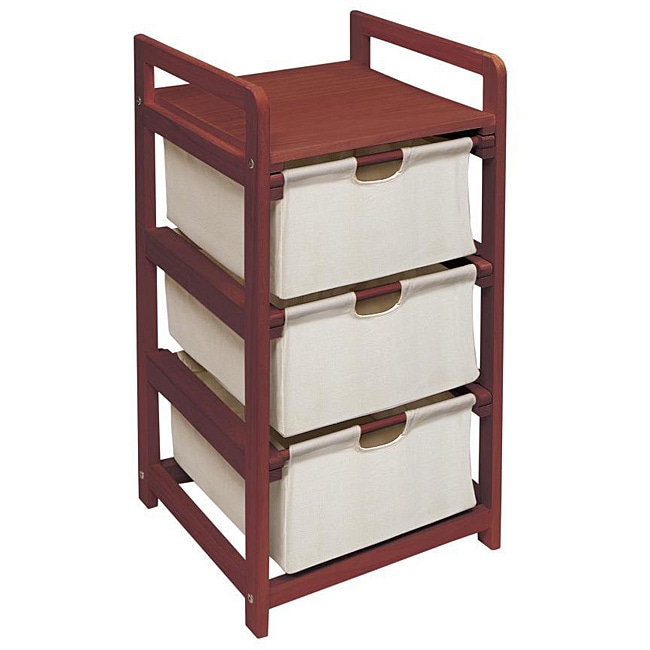 Cherry Three Drawer Hamper and Storage Unit Free Shipping Today