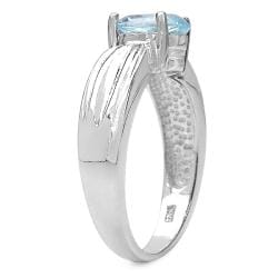 Malaika Sterling Silver Oval cut Blue Topaz Solitaire Ring Malaika Gemstone Rings