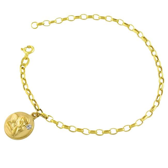 10k Yellow Gold Guardian Angel Charm Bracelet Free Shipping 10k Yellow Gold Guardian Angel Charm Bracelet