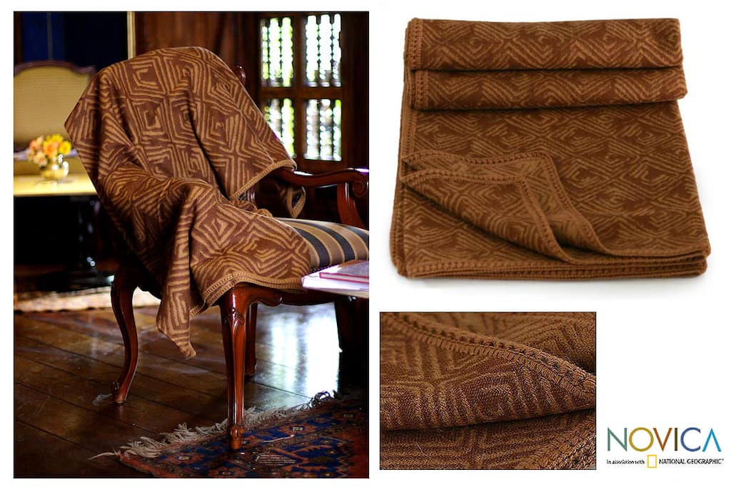 Earth Echo' Alpaca Wool Throw Blanket