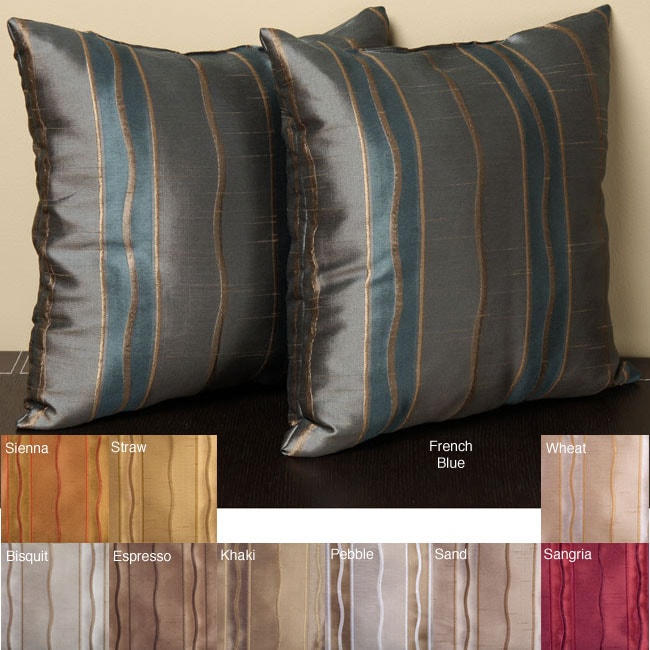 Shop Duchess Stripe 18inch Knife Edge Pillows (Set of 2) On Sale