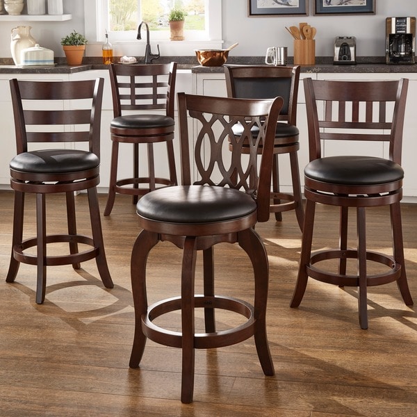 Counter Height Bar Stools With Backs And Swivel Bruin Blog   Verona Cherry Swivel 24 Inch High Back Counter Height Stool By INSPIRE Q Classic 5004e7b9 E1b7 465c 9f5d 4a2a5c2b286d 600 