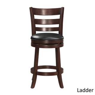 iNSPIRE Q Verona Cherry Swivel 24-inch High Back Counter Height Stool by  Classic (Ladder Back)