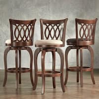 Verona Linen Scroll-back Swivel 29-inch Bar Stool by iNSPIRE Q Classic