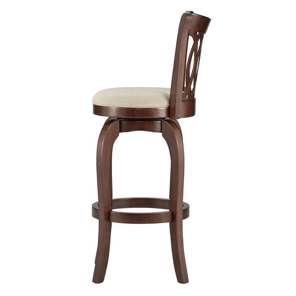 Verona Linen Scroll Back Swivel 29 Inch Bar Stool By Inspire Q Classic Overstock 4101679 Dark Grey