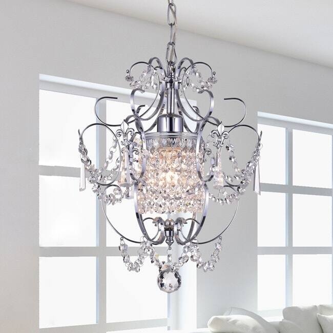 Chrome Crystal Single Light Chandelier