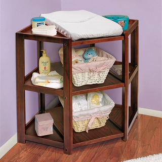 Badger Basket Cherry Diaper Corner Changing Table
