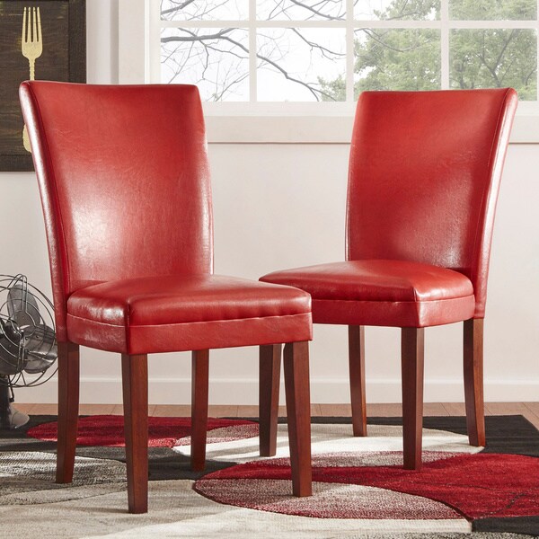 faux leather red dining chairs