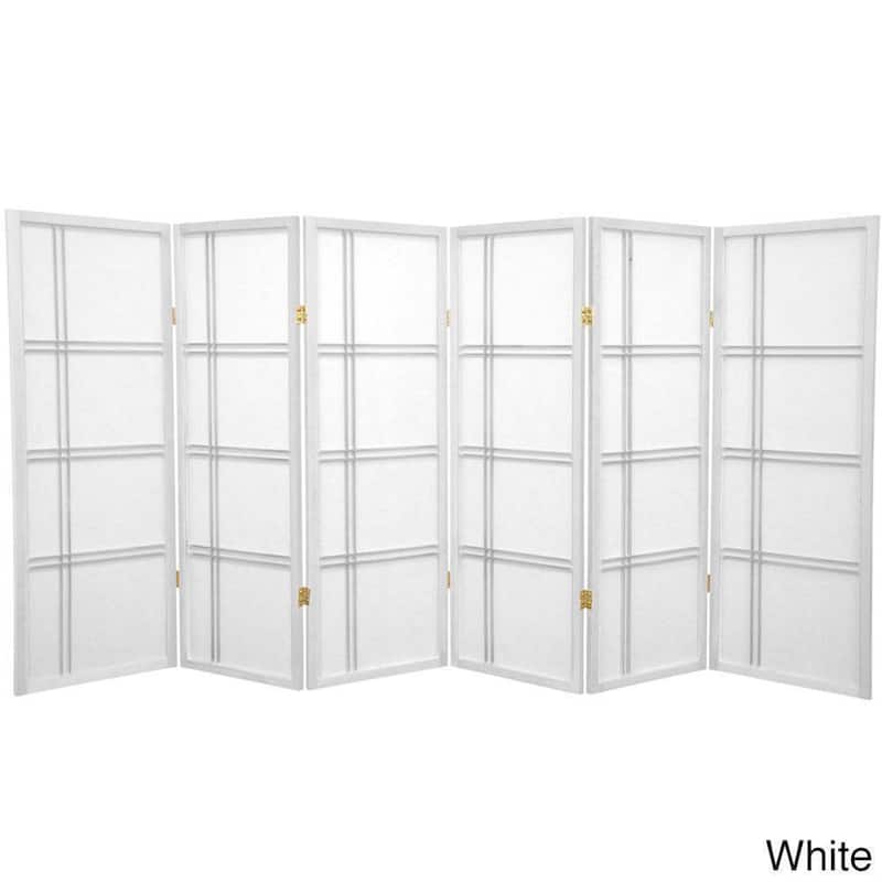 Handmade Spruce Wood 48-inch Double Cross Room Divider (China) - 6 Panel White