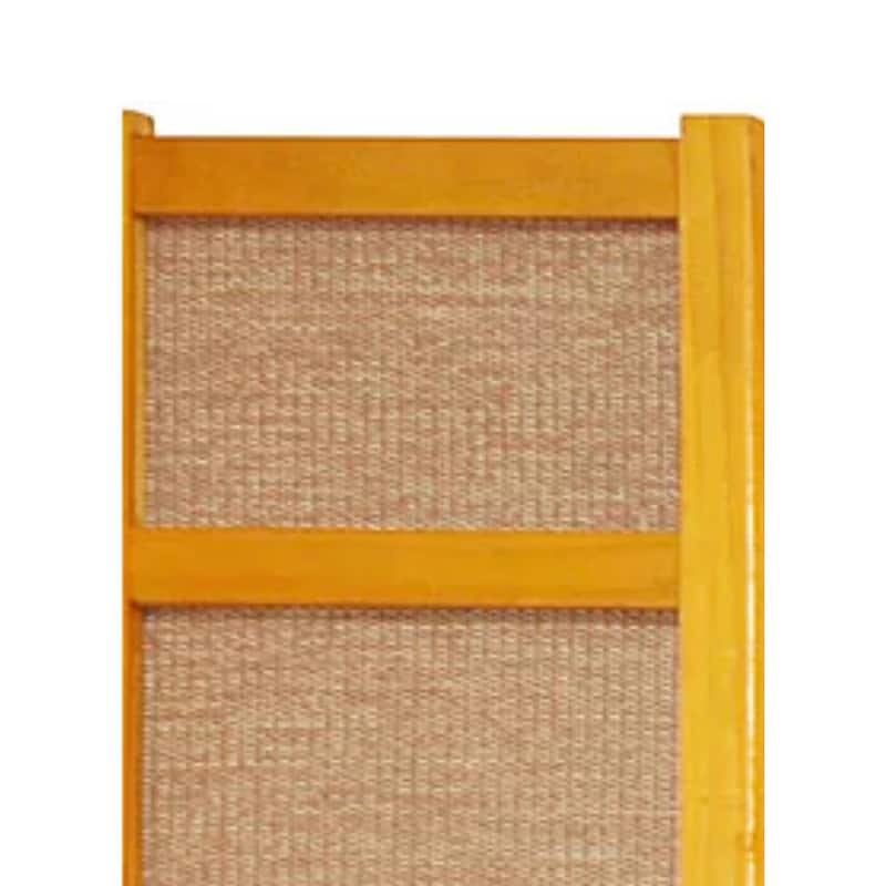 Handmade Wood and Jute 6-foot 4-panel Room Divider (China) - 71 x 68