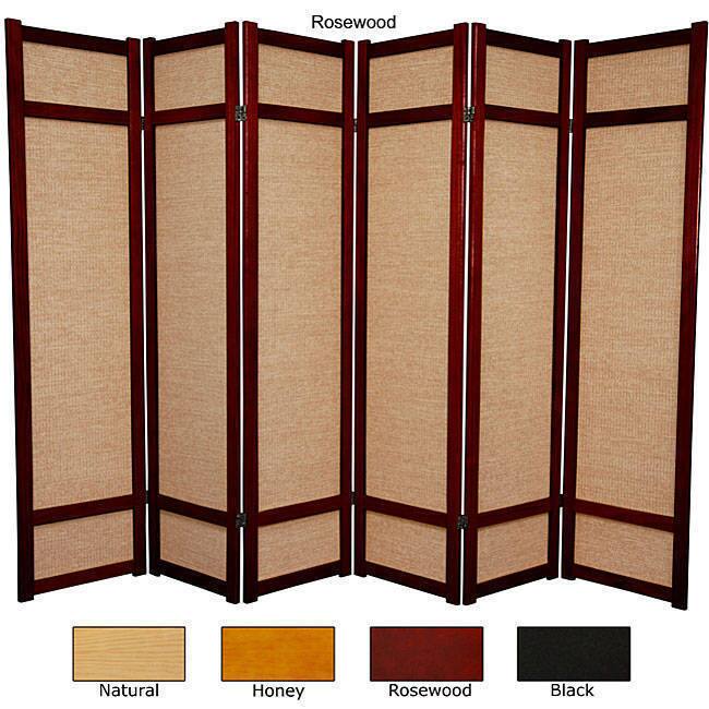 Handmade Six-foot Woven Jute Six-panel Decorative Room Divider (China) - 71 x 102
