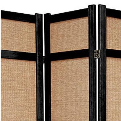 Handmade Wood and Jute 6-foot 3-panel Room Divider (China)