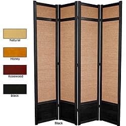 Oriental Furniture Tall Eudes Shoji Screen, Rosewood, 3 Panels