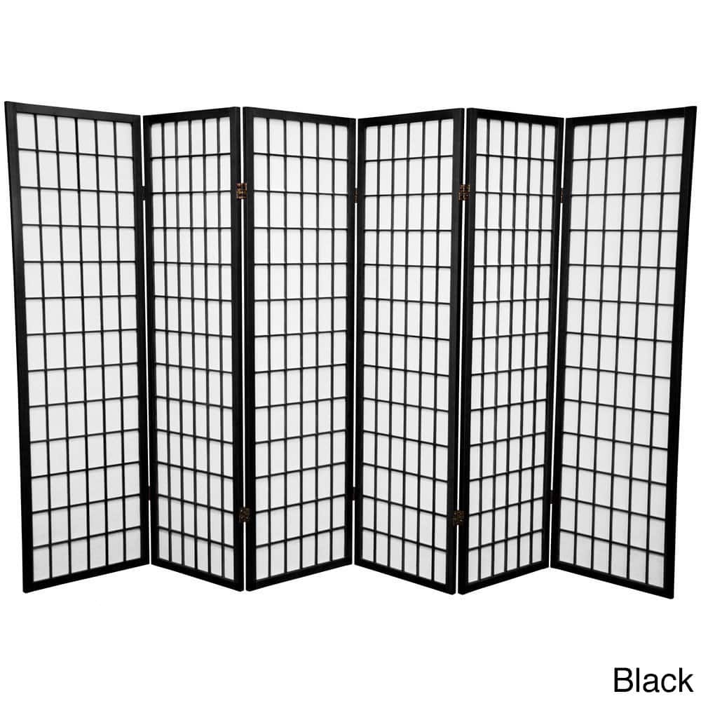 Handmade Wood and Rice Paper 5-foot Windowpane Room Divider (China)