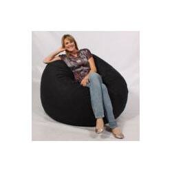 FufSack Large 5-foot Black Microsuede Lounge Chair