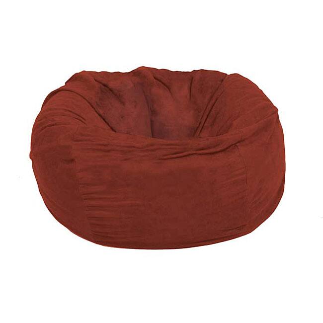 FufSack Large 5-foot Red Microseude Lounge Chair