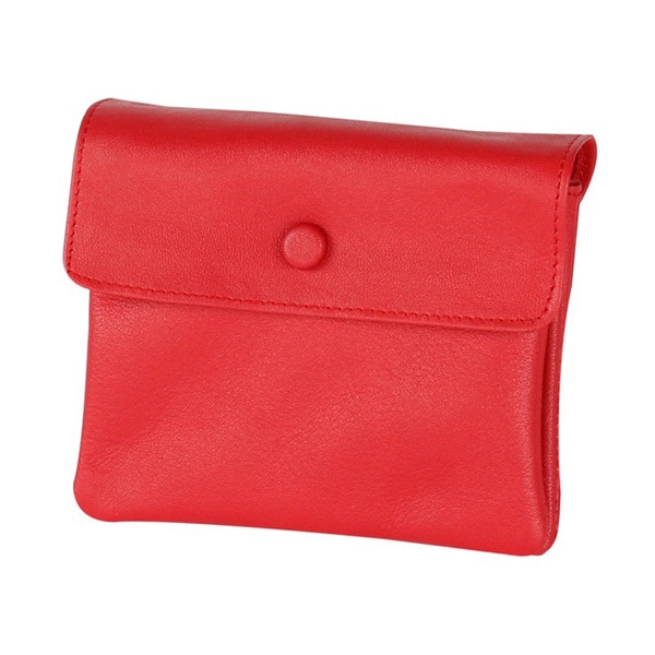 Leather 3-pouch Red Zippered Jewelry Travel Case. Opens flyout.