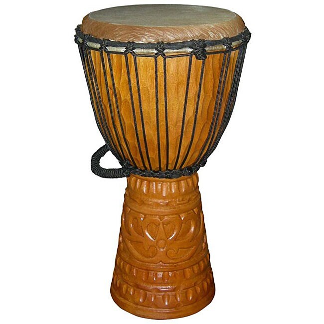 Mahogany Deep Carve Natural Djembe Drum (Indonesia) - 12123738 ...