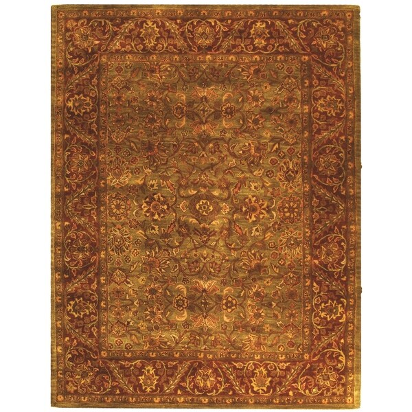 Safavieh Handmade Golden Jaipur Green/ Rust Wool Rug - 12' X 18'