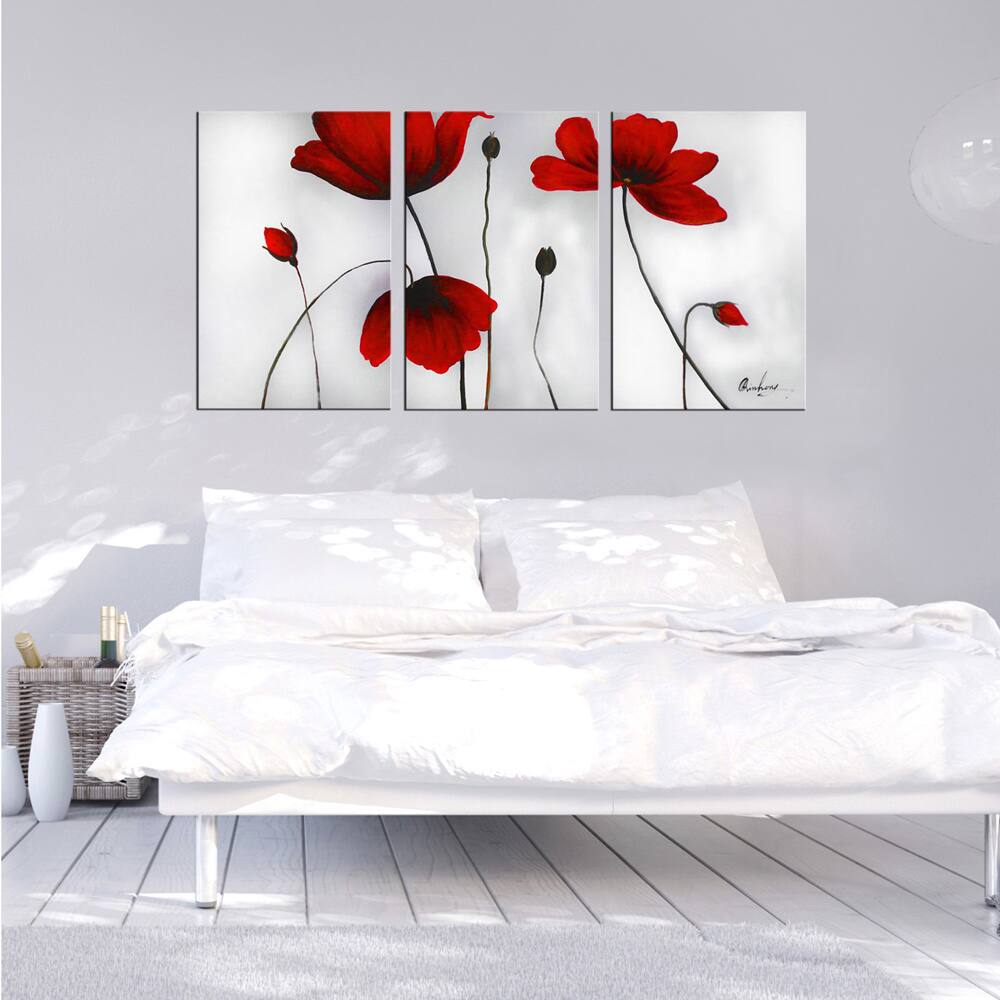 'Flowers' Hand-painted Oil on Canvas Art Set