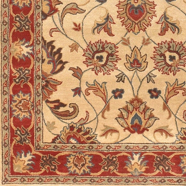 slide 2 of 28, Artistic Weavers Nia Handmade Traditional Border Area Rug Cream/Red - 2' 6" x 8' - Runner