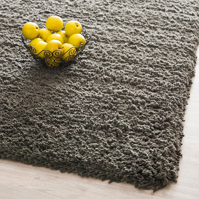 Plush Super Dense Hand woven Charcoal Premium Shag Rug (76 X 96)