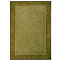 Hand-tufted Bordered Green Wool Rug - 6' x 9'