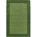 Hand-tufted Green Carving Wool Rug (6' x 9')