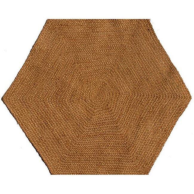 Hand-tufted Braided Jute Star Rug (8' Hexagon) - 8'
