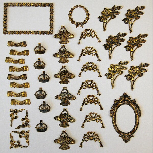 Shop Anna Griffin Brass Embellishments (Set of 40) Free Shipping On