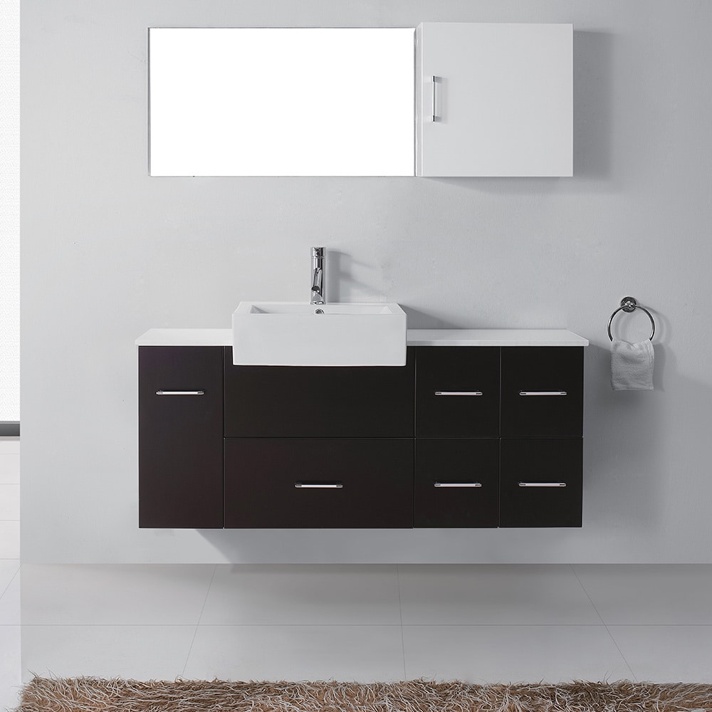 Virtu Usa Hazel 56 inch Single Sink Bathroom Vanity Set