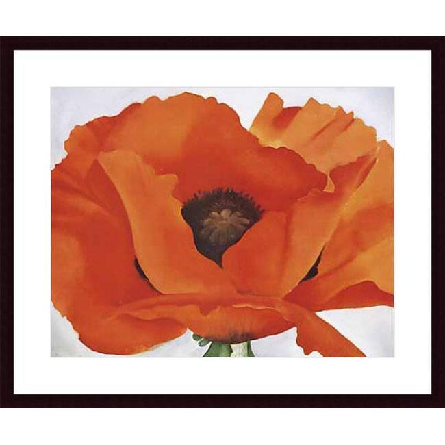 Georgia Okeefe 'Red Poppy' Wood Framed Art Print