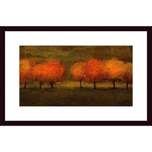 Seth Winegar 'Red Trees II' Wood Framed Art Print