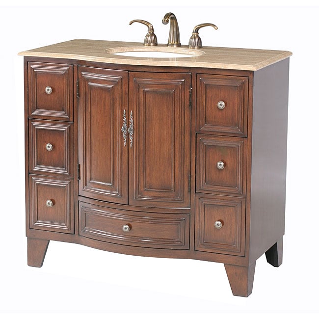 Stufurhome Stufurhome 40 inch Grand Cheswick Single Sink Vanity Cherry Size Single Vanities