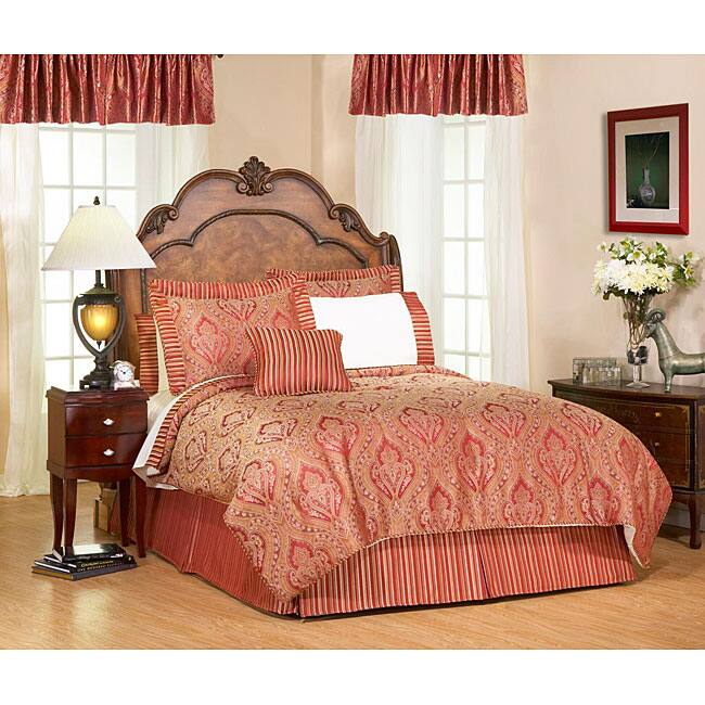 Red Paisley Window Valance