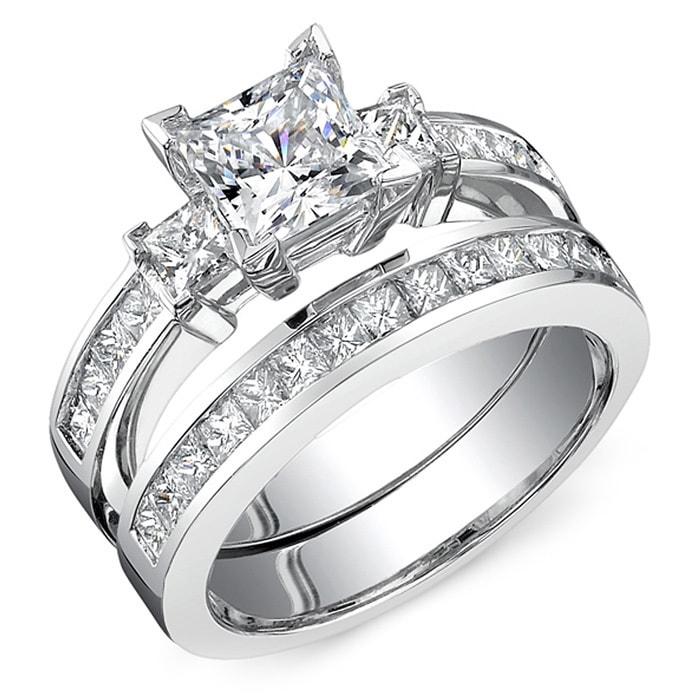 18k 2 7/8ct TDW Certified Diamond Bridal Ring Set Today $8,599.99