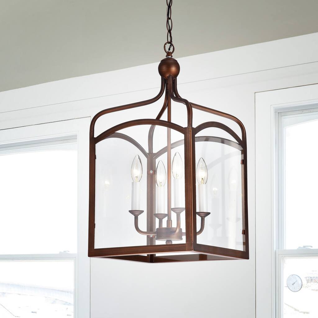 Antiqued Copper 4-light Lantern Chandelier