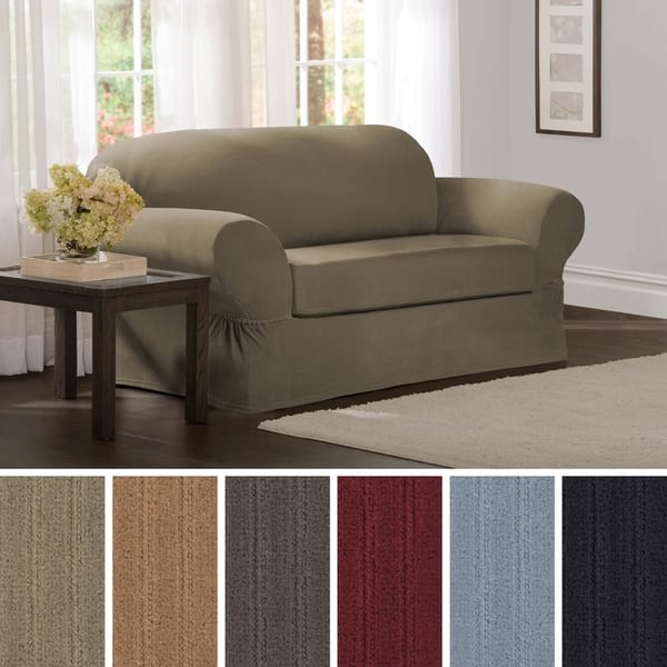 slide 1 of 30, Maytex Collin 2-piece Loveseat Slipcover